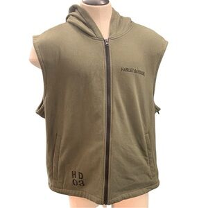 HARLEY-DAVIDSON Sleeveless‎ Zip-Up Hoodie — Size 2XL